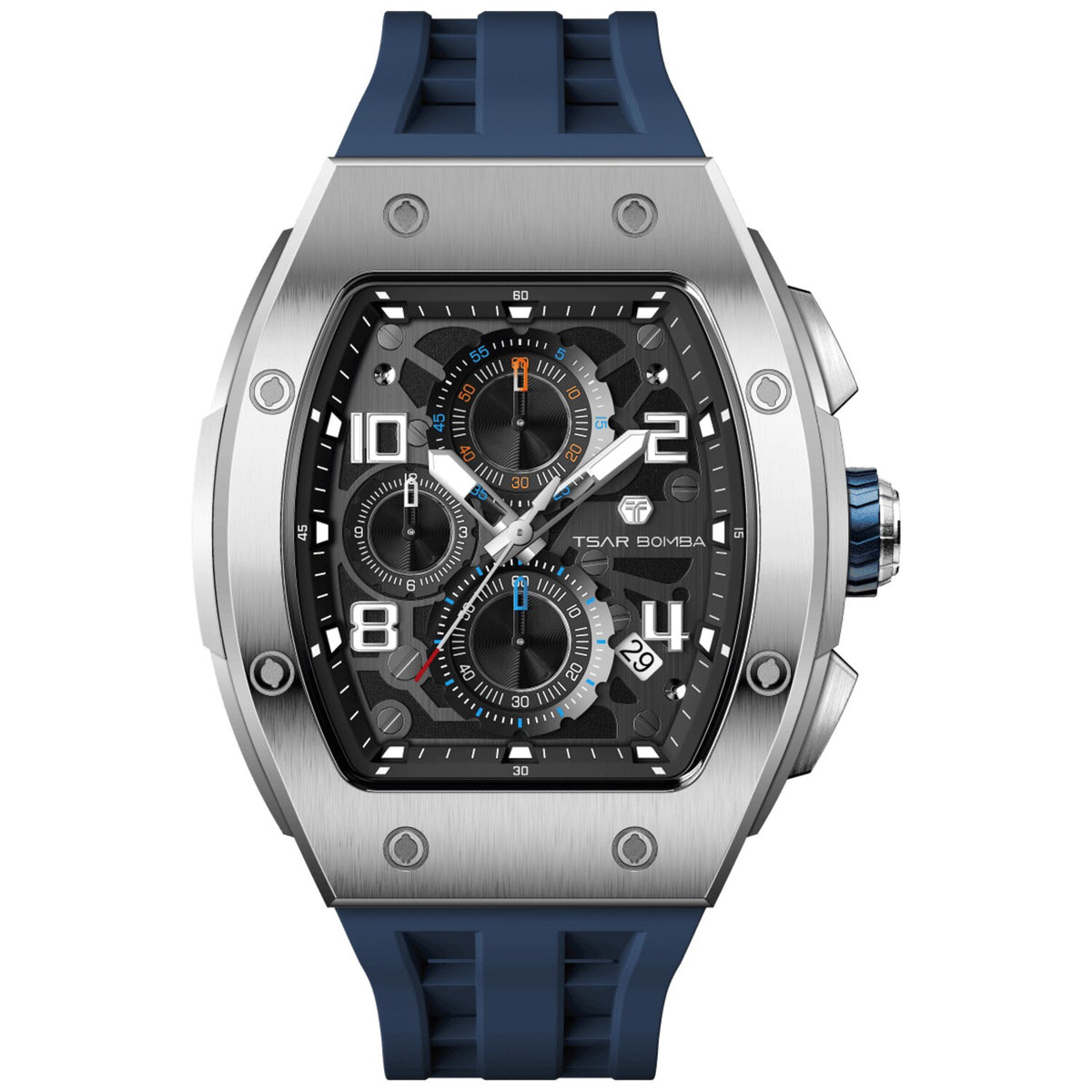 Мъжки часовник TSAR BOMBA T-Elemental Silver Blue TB8224Q-02 - 3