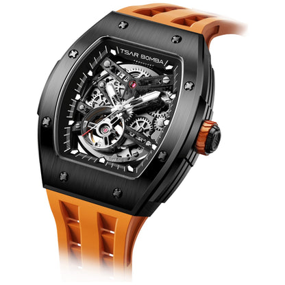Мъжки часовник TSAR BOMBA T-Elemental Automatic Black Orange TB8228A-02 - 1