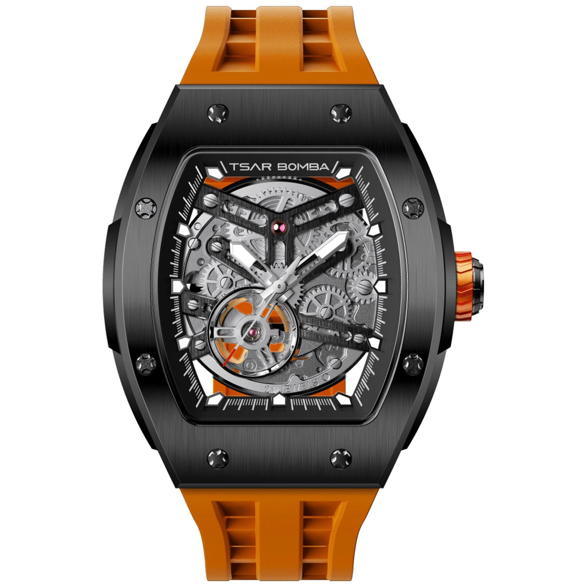 Мъжки часовник TSAR BOMBA T-Elemental Automatic Black Orange TB8228A-02 - 3