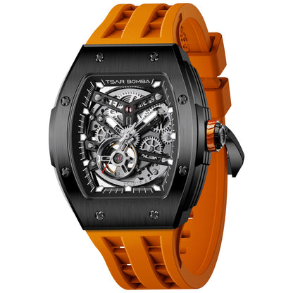 Мъжки часовник TSAR BOMBA T-Elemental Automatic Black Orange TB8228A-02 - 4