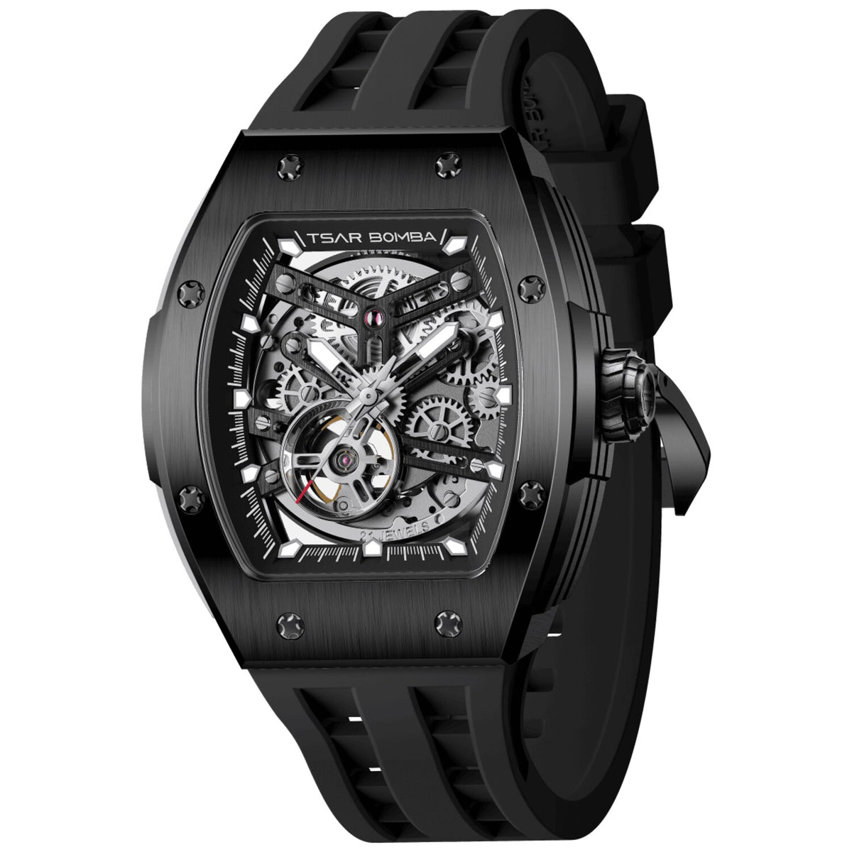 Мъжки часовник TSAR BOMBA T-Elemental Automatic Black TB8228A-03 - 4