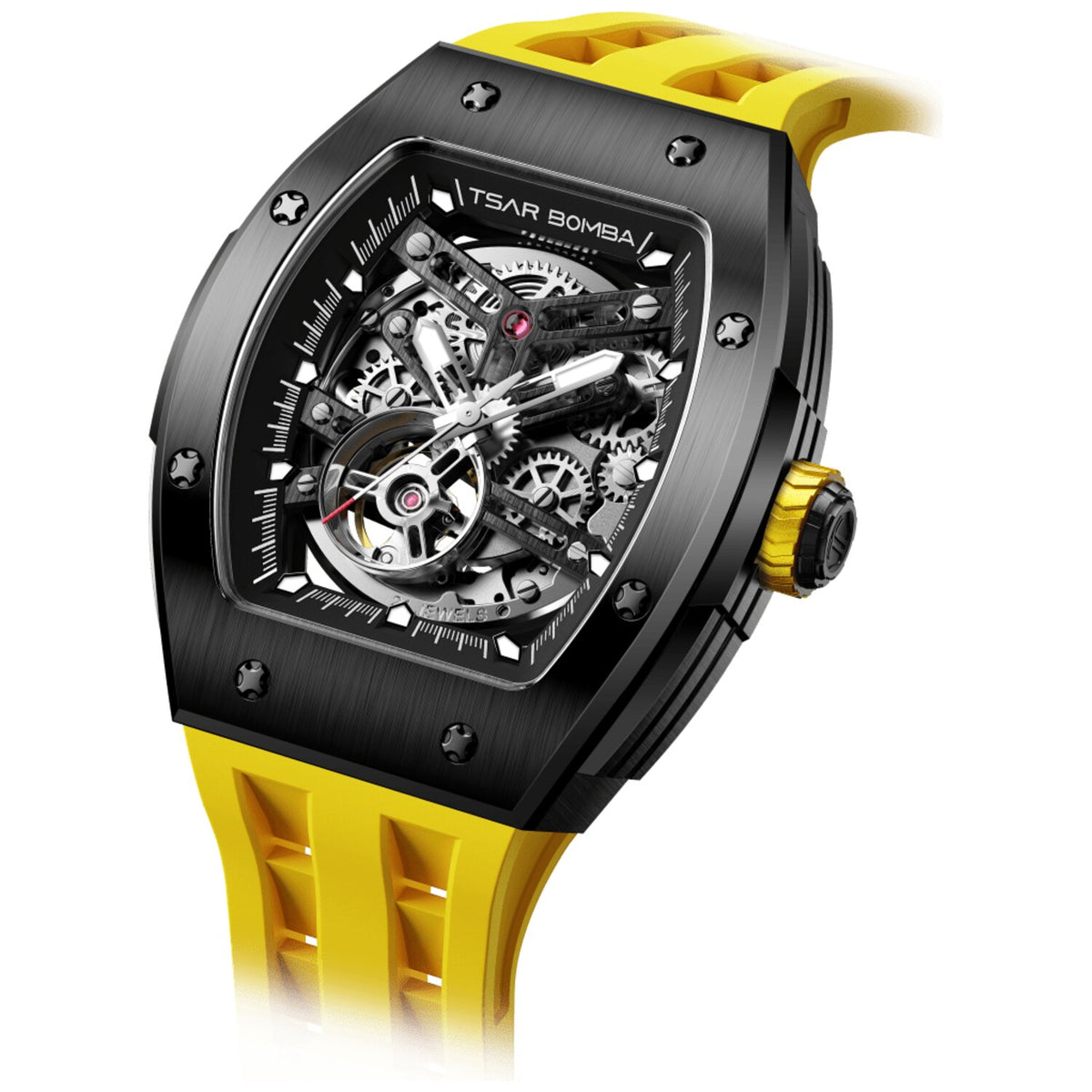 Мъжки часовник TSAR BOMBA T-Elemental Automatic Black Yellow TB8228A-05 - 1