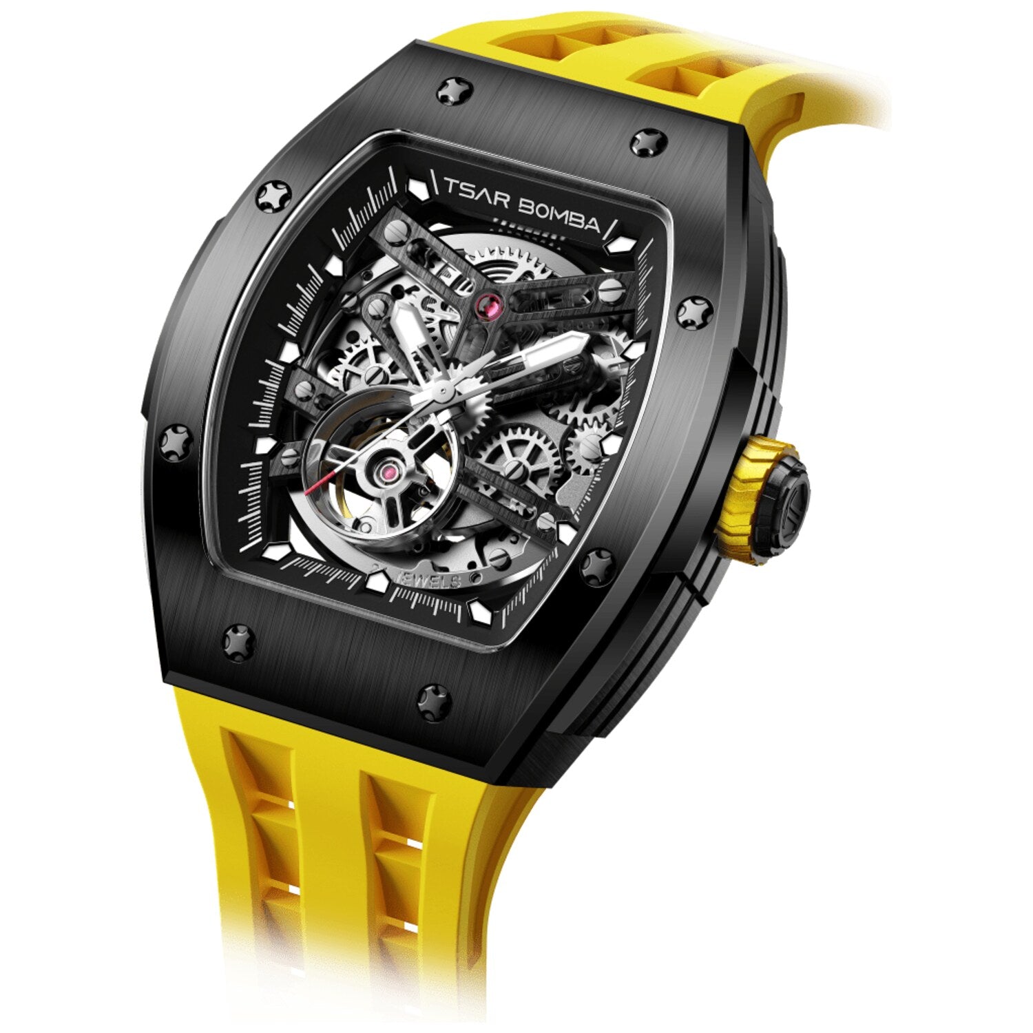 Мъжки часовник TSAR BOMBA T-Elemental Automatic Black Yellow TB8228A-05 - 1