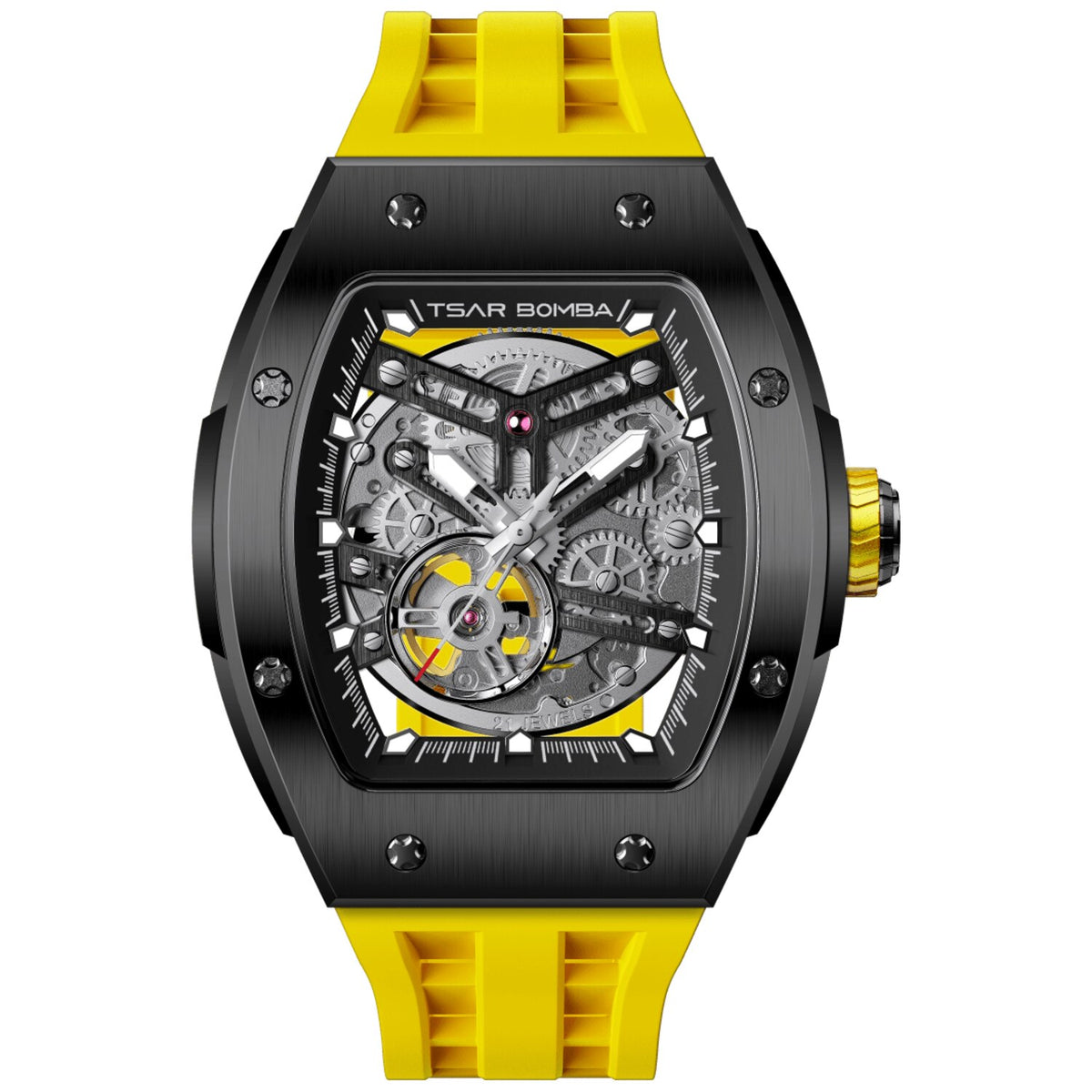 Мъжки часовник TSAR BOMBA T-Elemental Automatic Black Yellow TB8228A-05 - 3