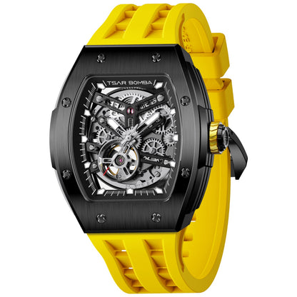Мъжки часовник TSAR BOMBA T-Elemental Automatic Black Yellow TB8228A-05 - 4