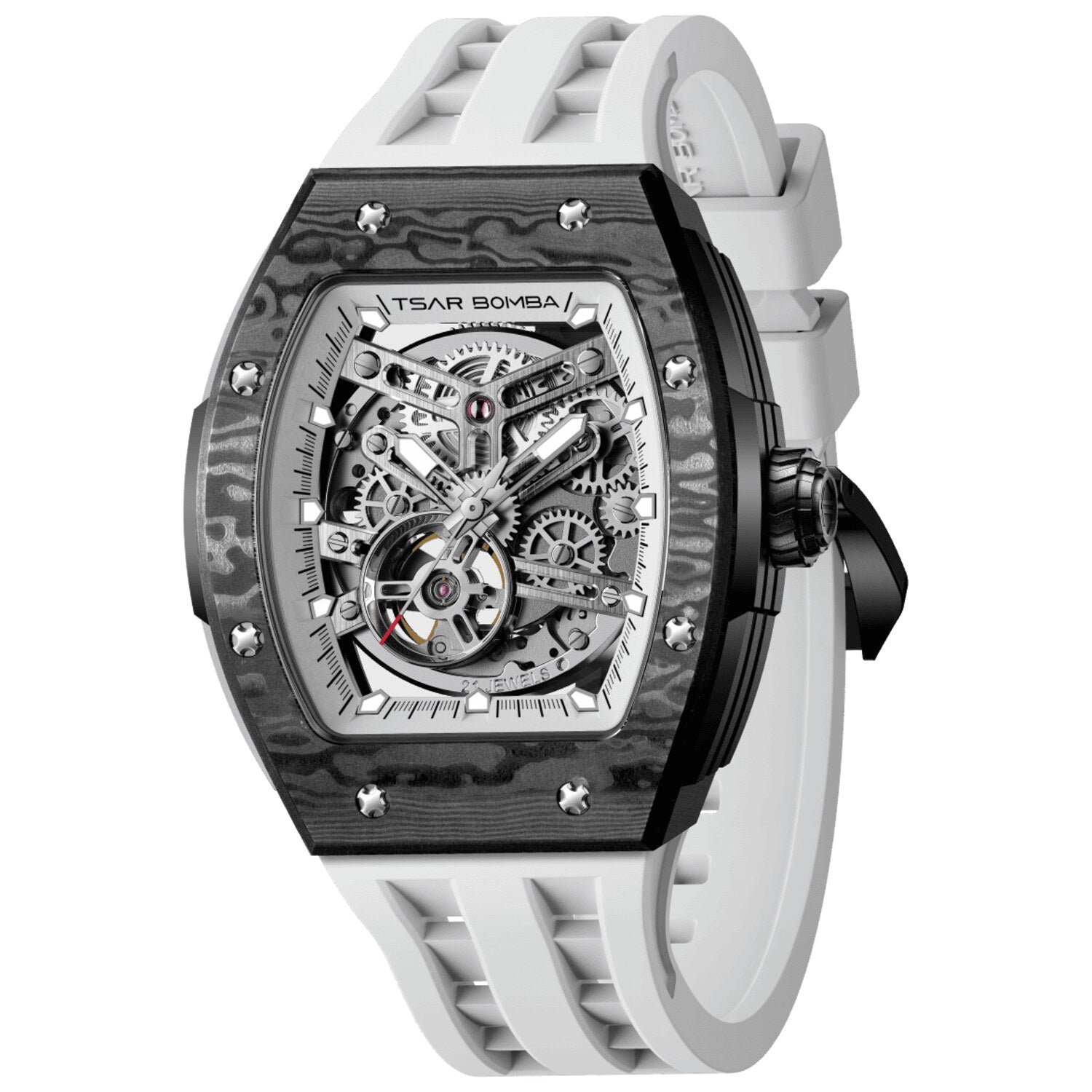 Мъжки часовник TSAR BOMBA T-Elemental Carbon Fiber Elite White TB8228CF-03 4