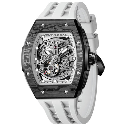Мъжки часовник TSAR BOMBA T-Elemental Carbon Fiber Elite White TB8228CF-03 4