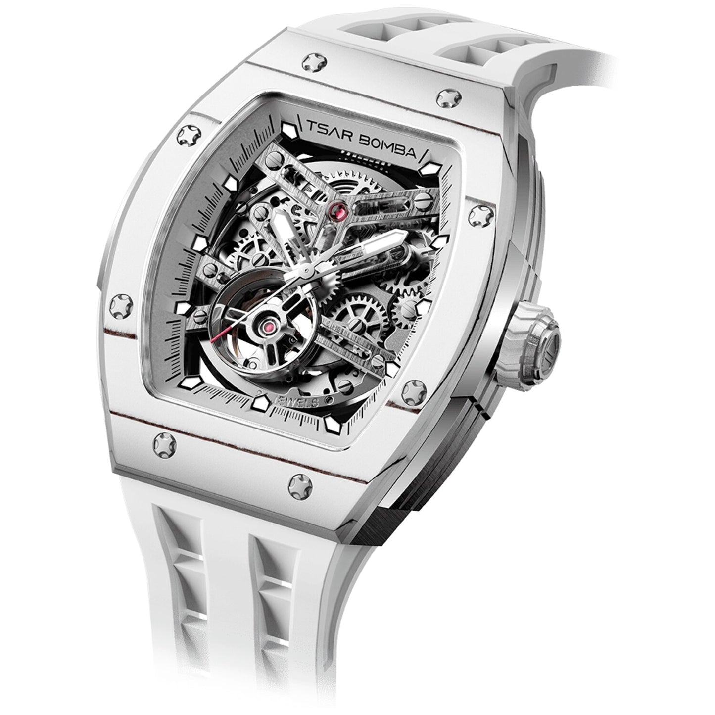 Мъжки часовник TSAR BOMBA T-Elemental Carbon Fiber Elegant White TB8228CF-04