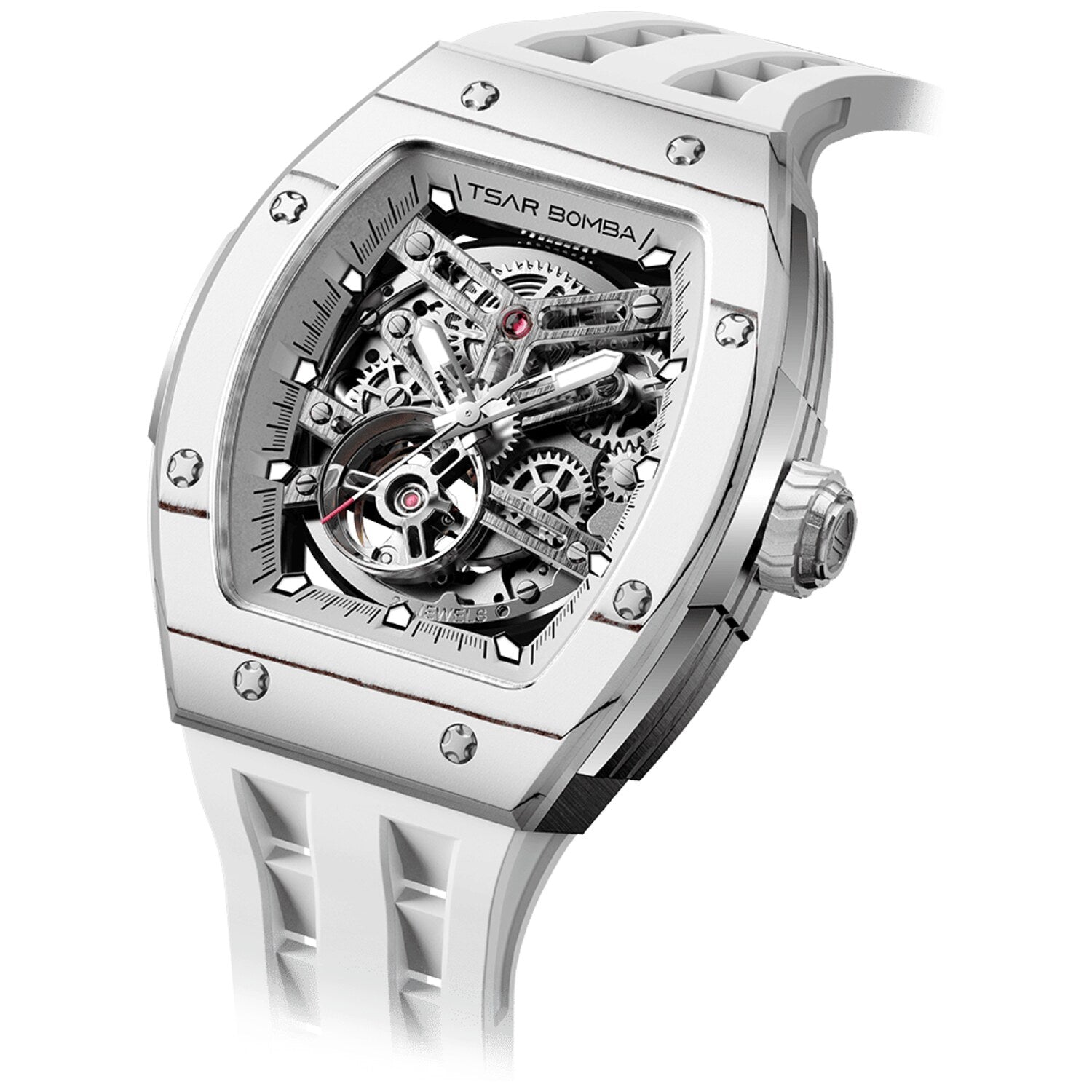 Мъжки часовник TSAR BOMBA T-Elemental Carbon Fiber Elegant White TB8228CF-04