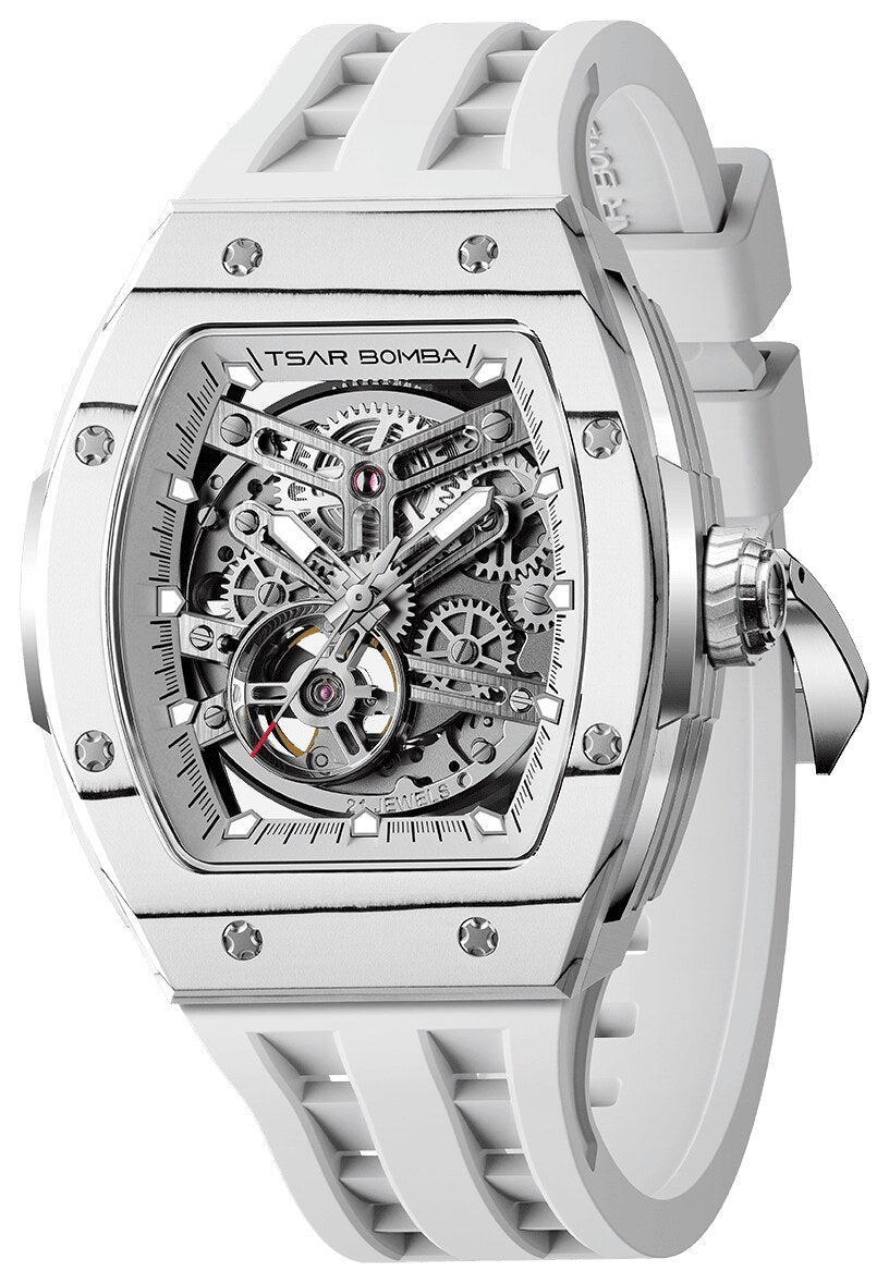 Мъжки часовник TSAR BOMBA T-Elemental Carbon Fiber Elegant White TB8228CF-04 4