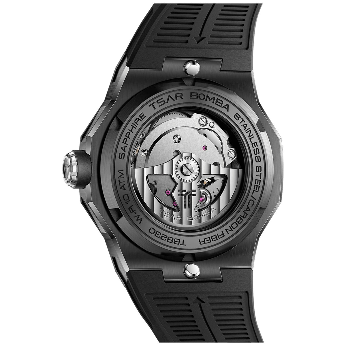 Мъжки часовник TSAR BOMBA Electron-Carbon-X II Carbon Fiber Automatic Black TB8230-02 - 2