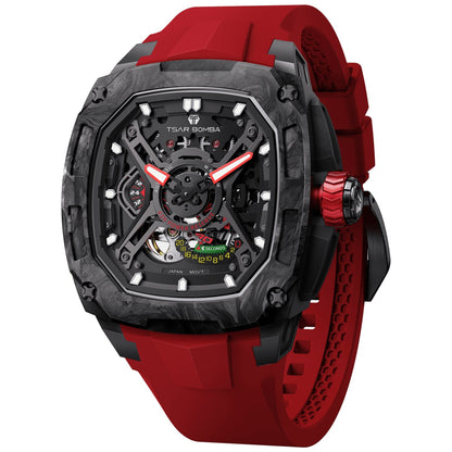 Мъжки часовник TSAR BOMBA Dark Matter 5 Automatic Red TB8605-01 4