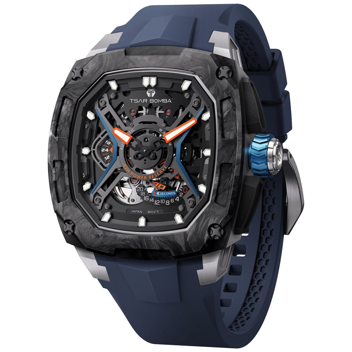 Мъжки часовник TSAR BOMBA Dark Matter 5 Automatic Blue TB8605-02 4