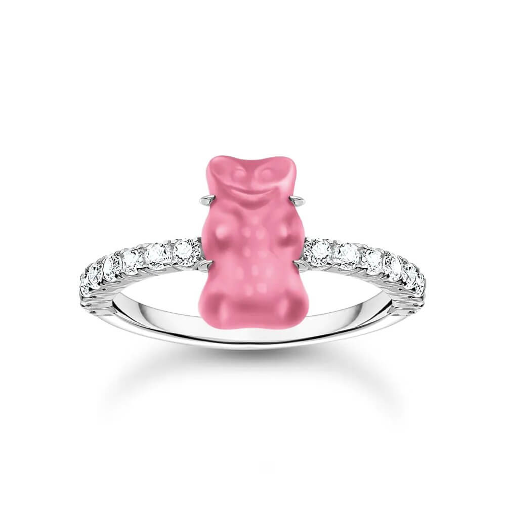 Пръстен Thomas Sabo x HARIBO Mini Pink Goldbear Zirconia EU54