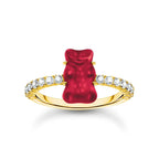 Пръстен Thomas Sabo x HARIBO Mini Red Goldbear Zirconia 18k златно покритие EU54