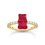 Пръстен Thomas Sabo x HARIBO Mini Red Goldbear Zirconia 18k златно покритие EU54