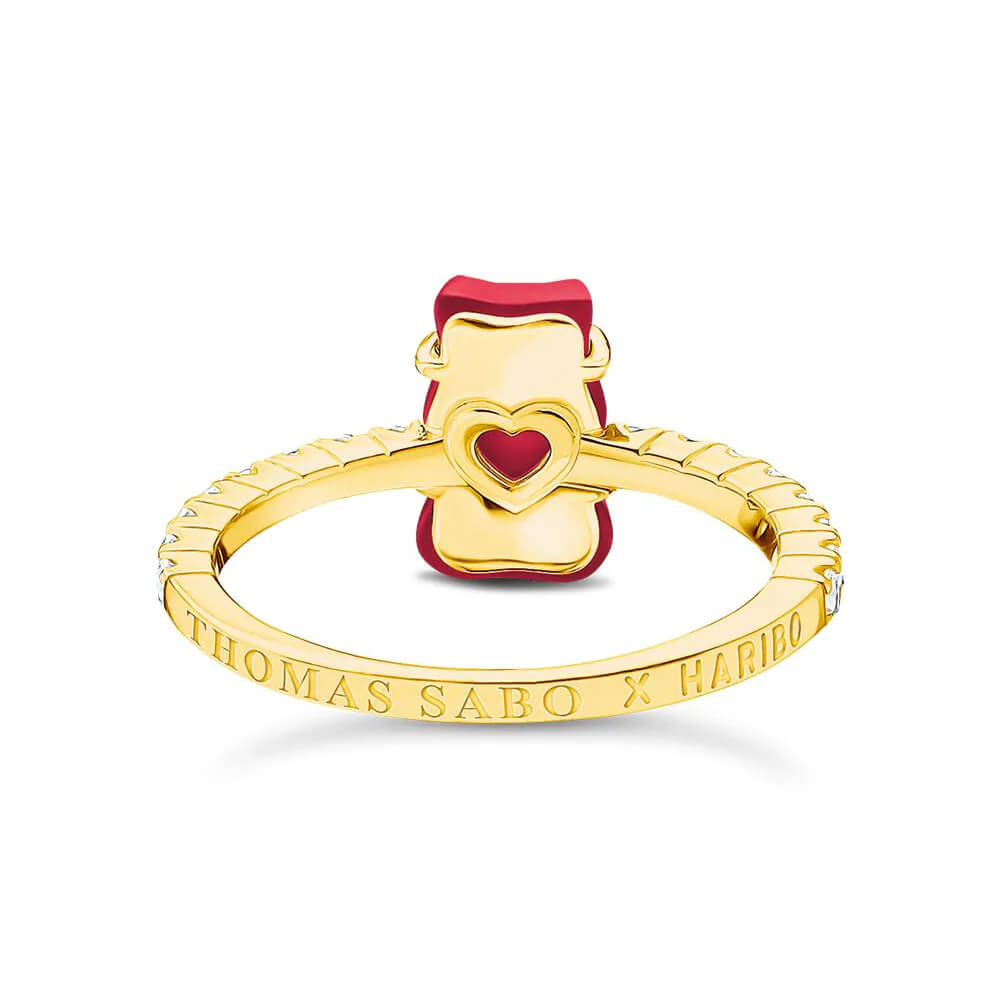 Пръстен Thomas Sabo x HARIBO Mini Red Goldbear Zirconia 18k златно покритие EU54