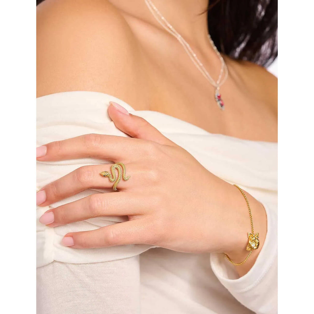 Пръстен Thomas Sabo Snake Tempting Romance 18k златно покритие EU54