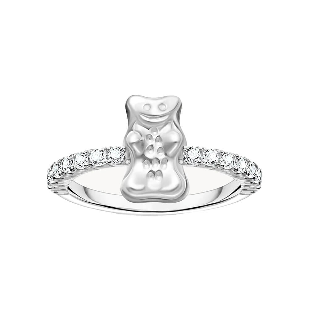 Пръстен Thomas Sabo x HARIBO Mini Silver Goldbear Zirconia сребърен EU56