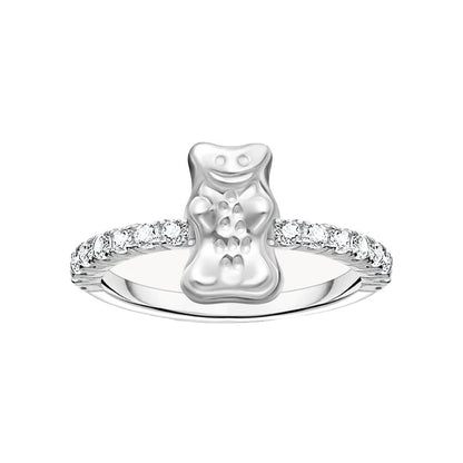 Пръстен Thomas Sabo x HARIBO Mini Silver Goldbear Zirconia сребърен EU56