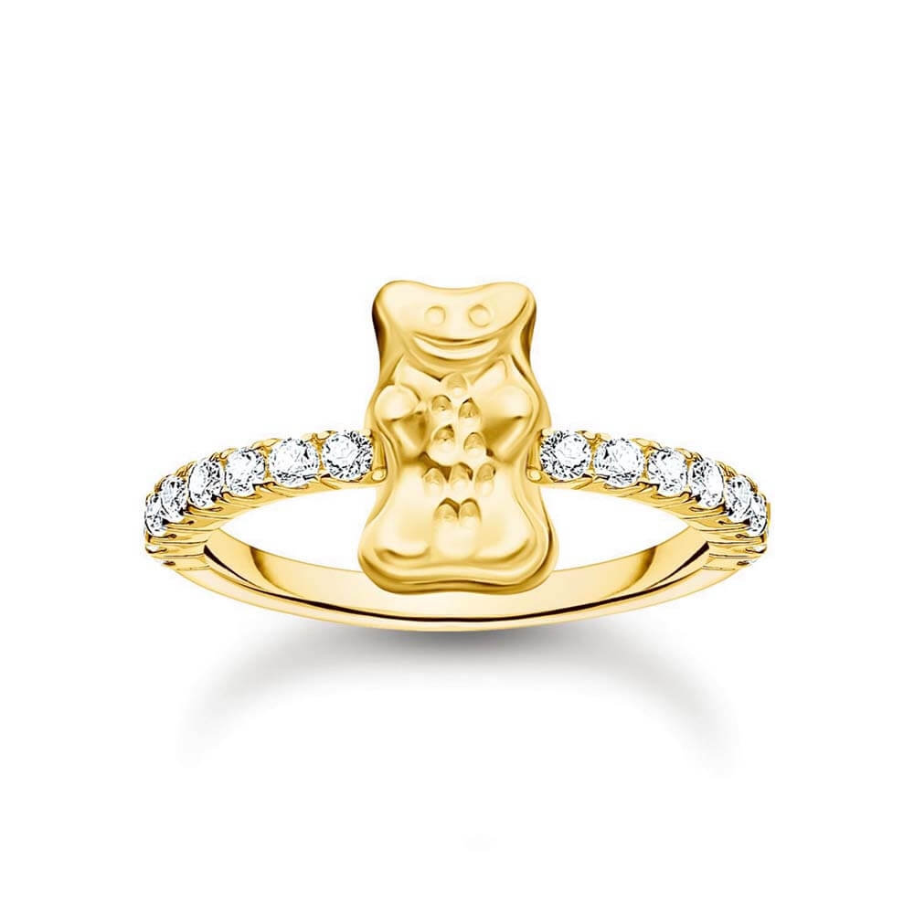 Пръстен Thomas Sabo x HARIBO Mini Red Goldbear Zirconia 18k златно покритие EU56