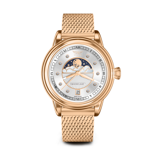 Дамски Часовник Aviator Moonflight 36M - Лунна Фаза & Диаманти