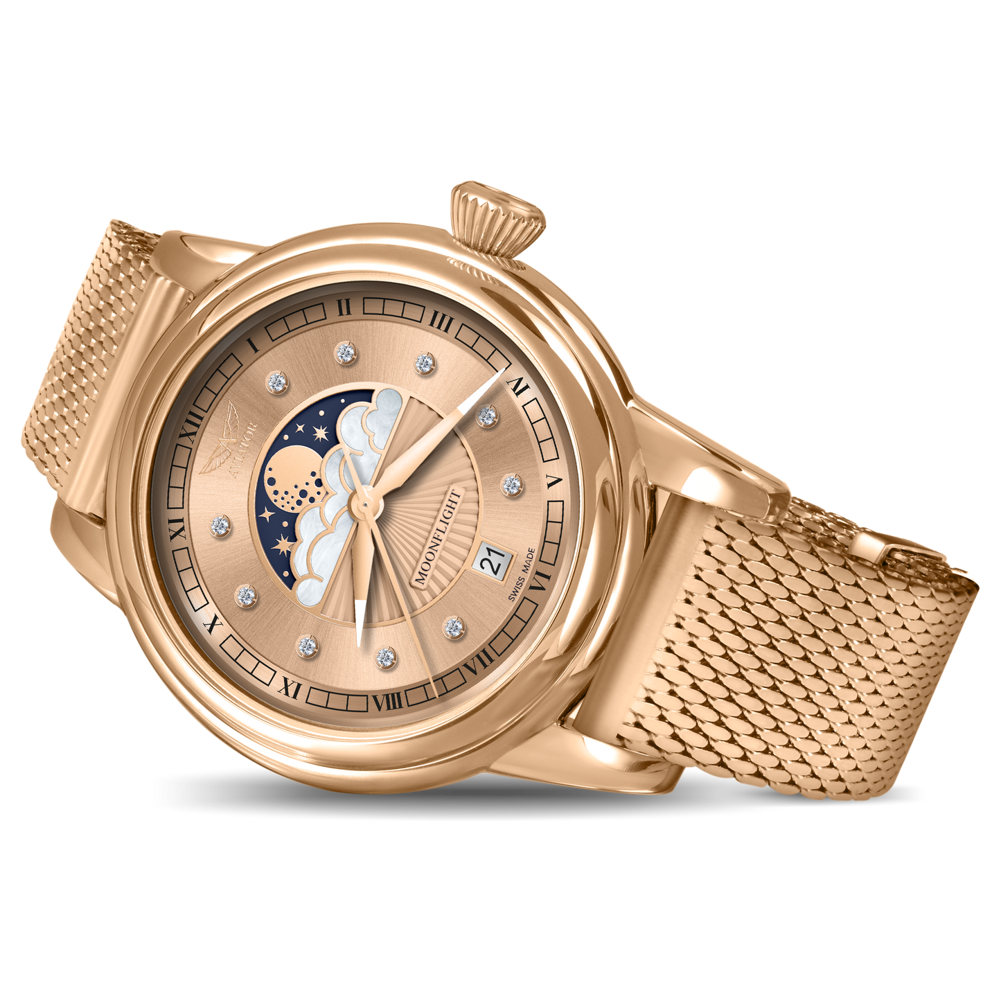 Aviator Moonflight 36M - Дамски Часовник С Лунна Фаза