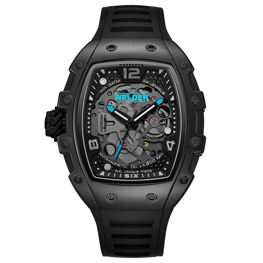 Часовник Welder W75 WRT1006 Автоматичен Скелетон Черен Seiko NH70