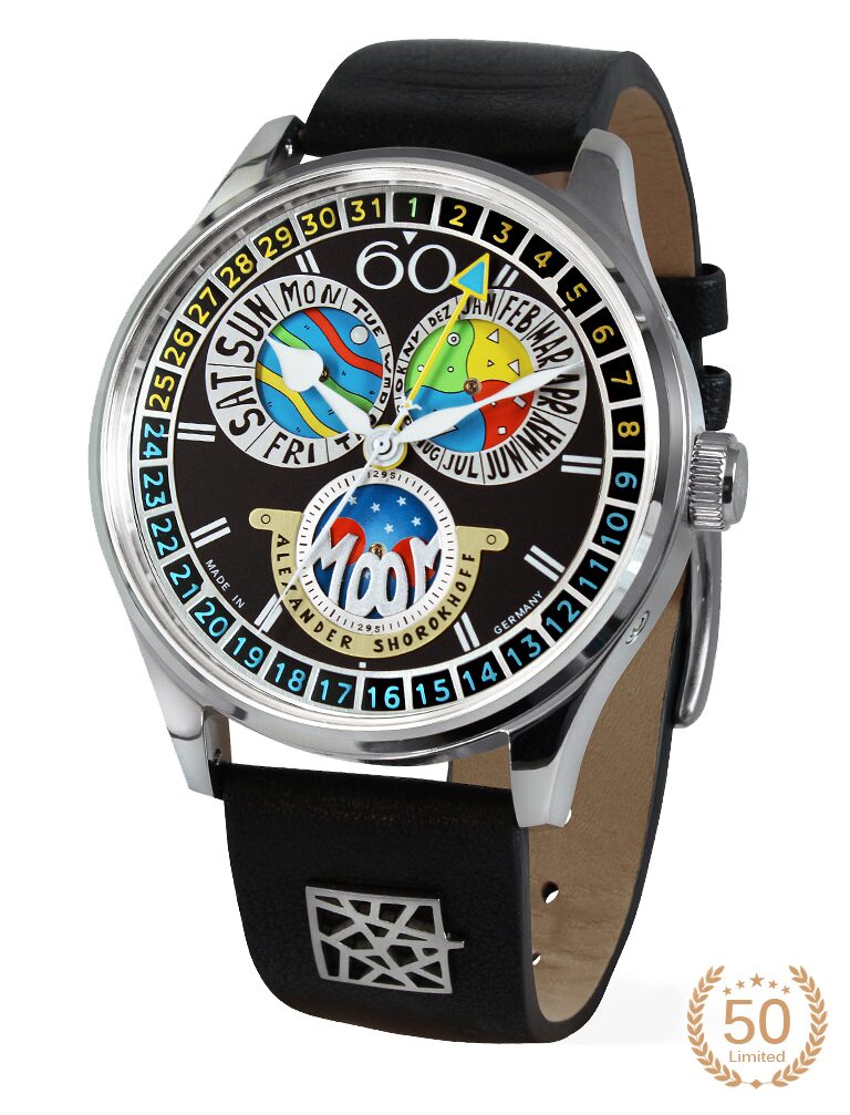 Мъжки часовник Alexander Shorokhoff Full Calendar Cadamomo Black Limited Edition AS.VK-CDMM4