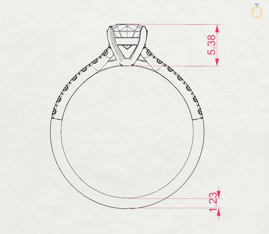 Пръстен с диаманти, сертифицирани от GIA(Gemological Institute of America ) – водещият световен стандарт за независима оценка на качеството.Всеки камък е гравиран микроскопично с уникален идентификационен номер, който съответства на официалния сертификат