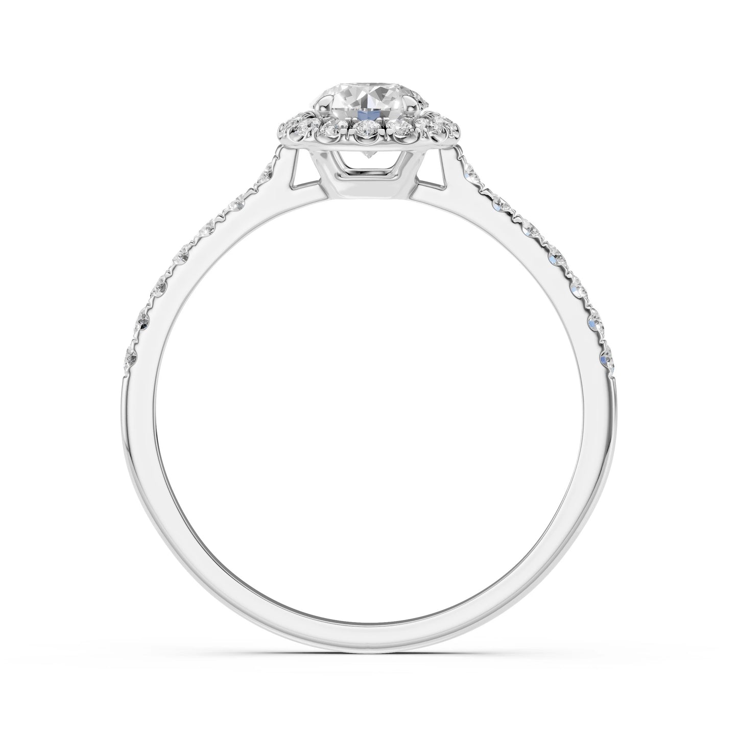 Пръстен с диаманти, сертифицирани от GIA(Gemological Institute of America ) – водещият световен стандарт за независима оценка на качеството.Всеки камък е гравиран микроскопично с уникален идентификационен номер, който съответства на официалния сертификат