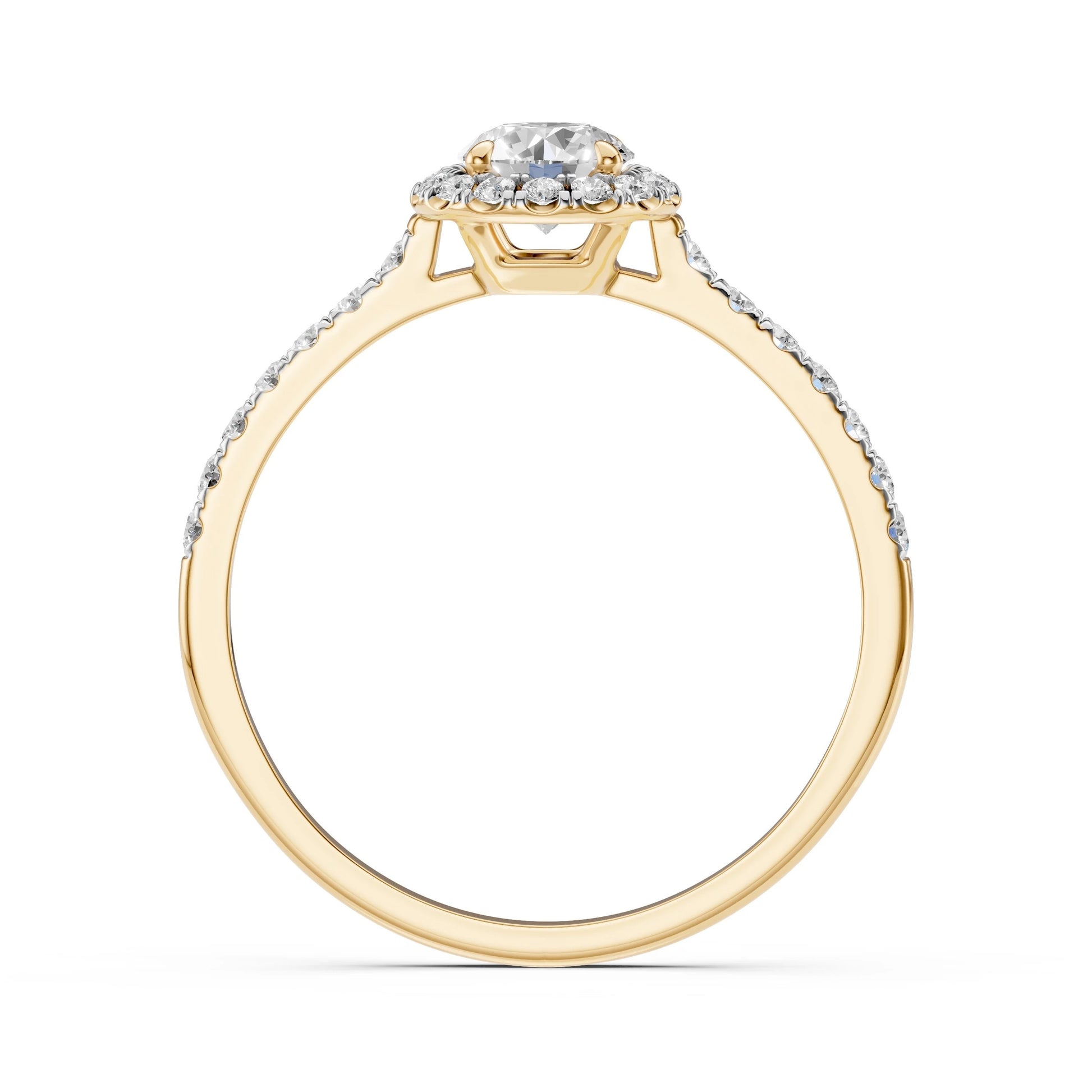 Пръстен с диаманти, сертифицирани от GIA(Gemological Institute of America ) – водещият световен стандарт за независима оценка на качеството.Всеки камък е гравиран микроскопично с уникален идентификационен номер, който съответства на официалния сертификат