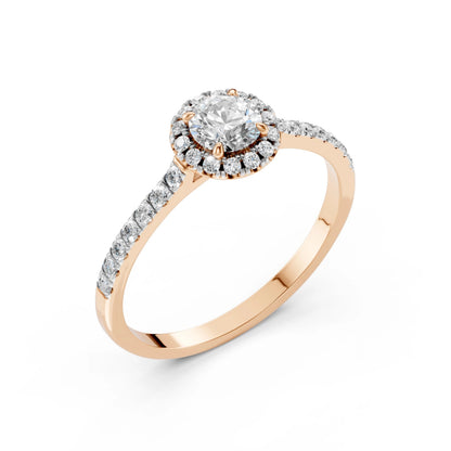 Пръстен CARA K101-10040 18К розово злато с GIA диамант 0.5 CT