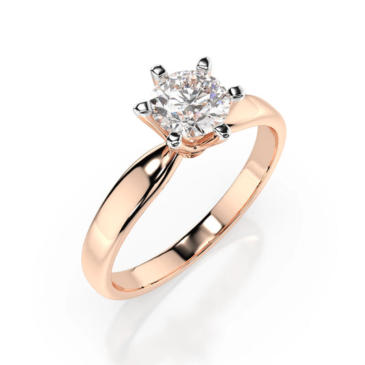 Пръстен Cara K101-10040 18К Розово Злато С GIA Диамант 0.5 Ct