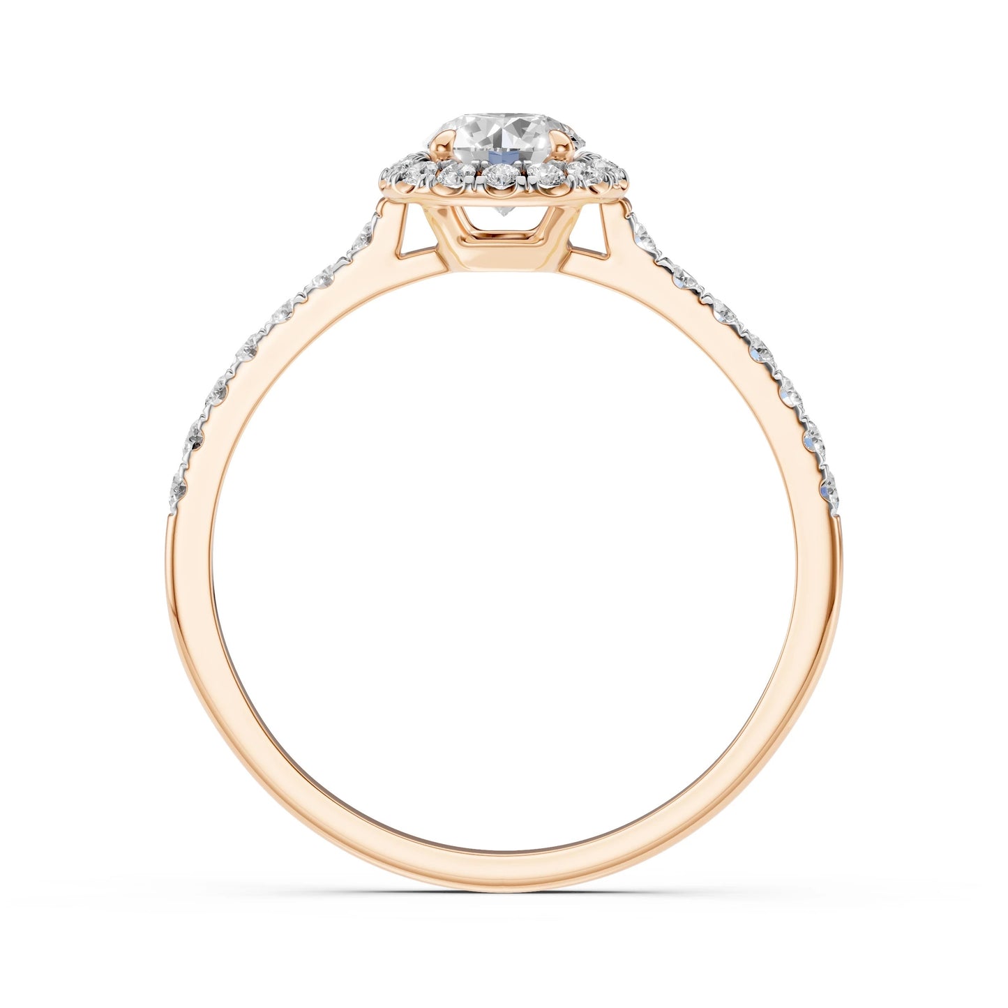 Пръстен CARA K101-10040 18К розово злато с GIA диамант 0.5 CT