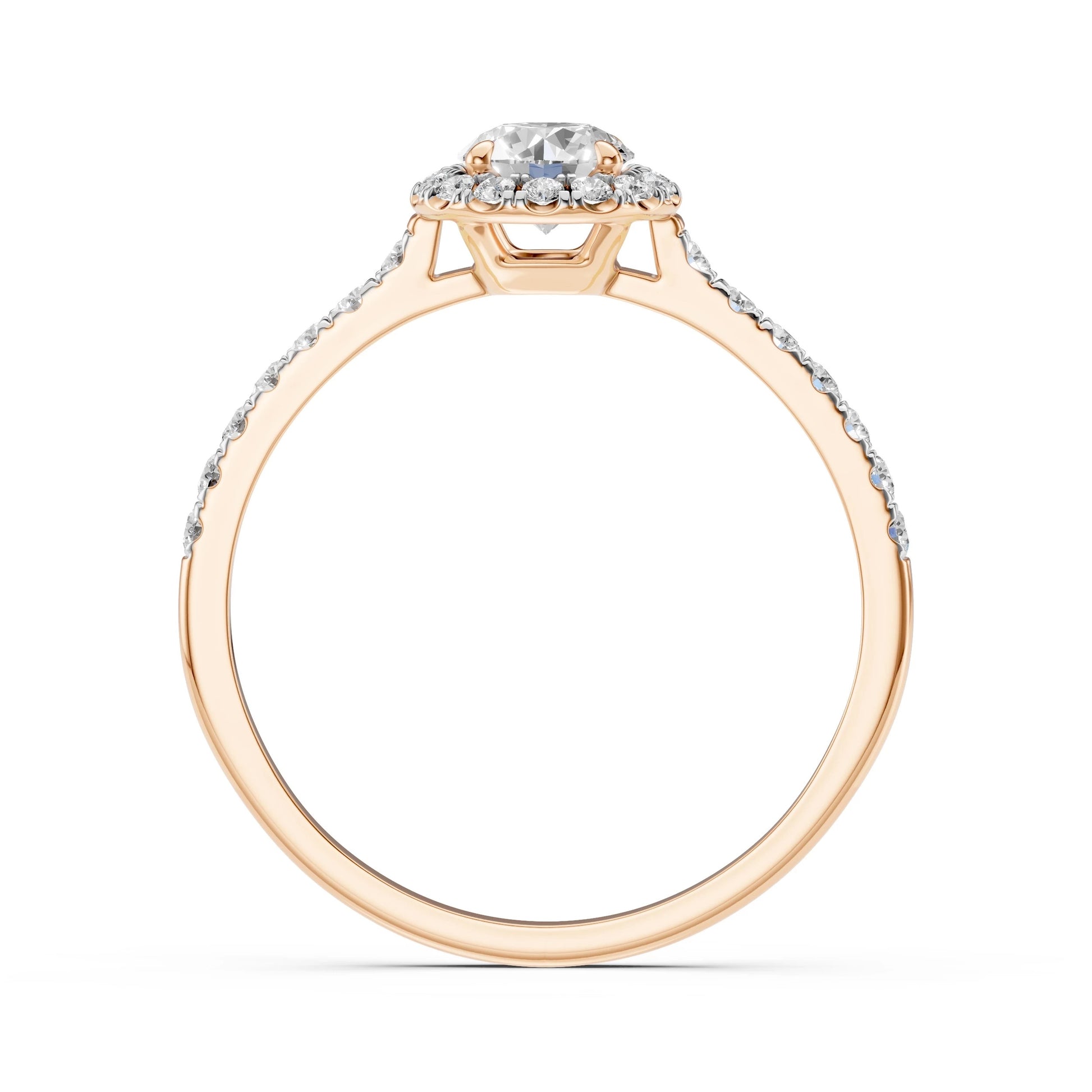 Пръстен CARA K101-10040 18К розово злато с GIA диамант 0.5 CT