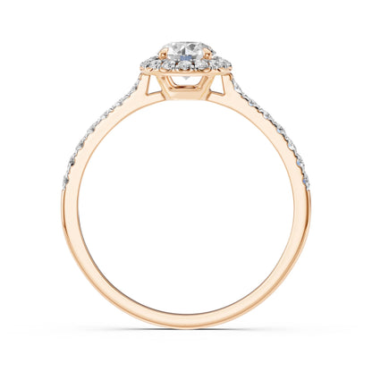 Пръстен CARA K101-10040 18К розово злато с GIA диамант 0.5 CT