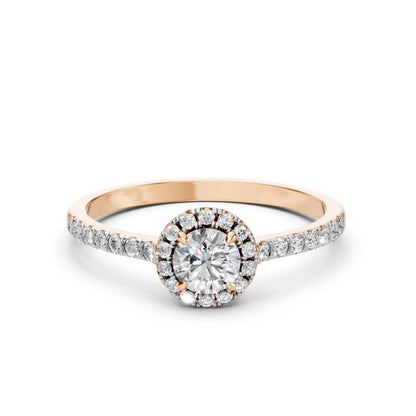 Пръстен CARA K101-10040 18К розово злато с GIA диамант 0.5 CT