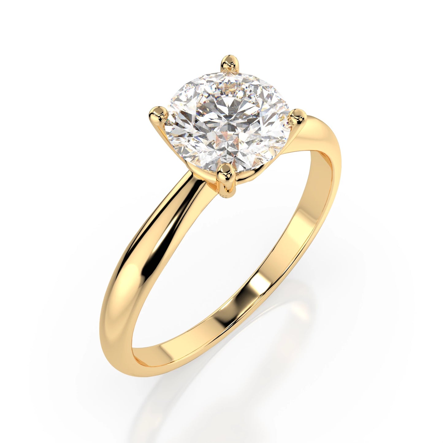 Пръстен CARA K101-10012 18К жълто злато с GIA диамант 0.5 CT