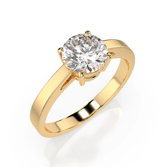 Пръстен Cara K101-10012Y 18К Жълто Злато С GIA Диамант Солитер