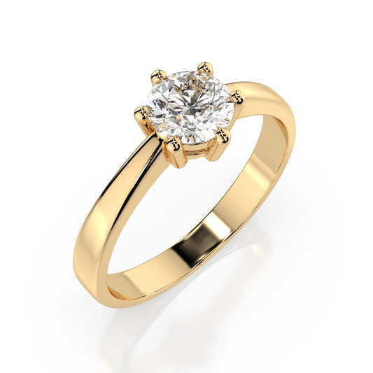 Пръстен Cara K101-10151 18К Жълто Злато С GIA Диамант 0.5 Ct