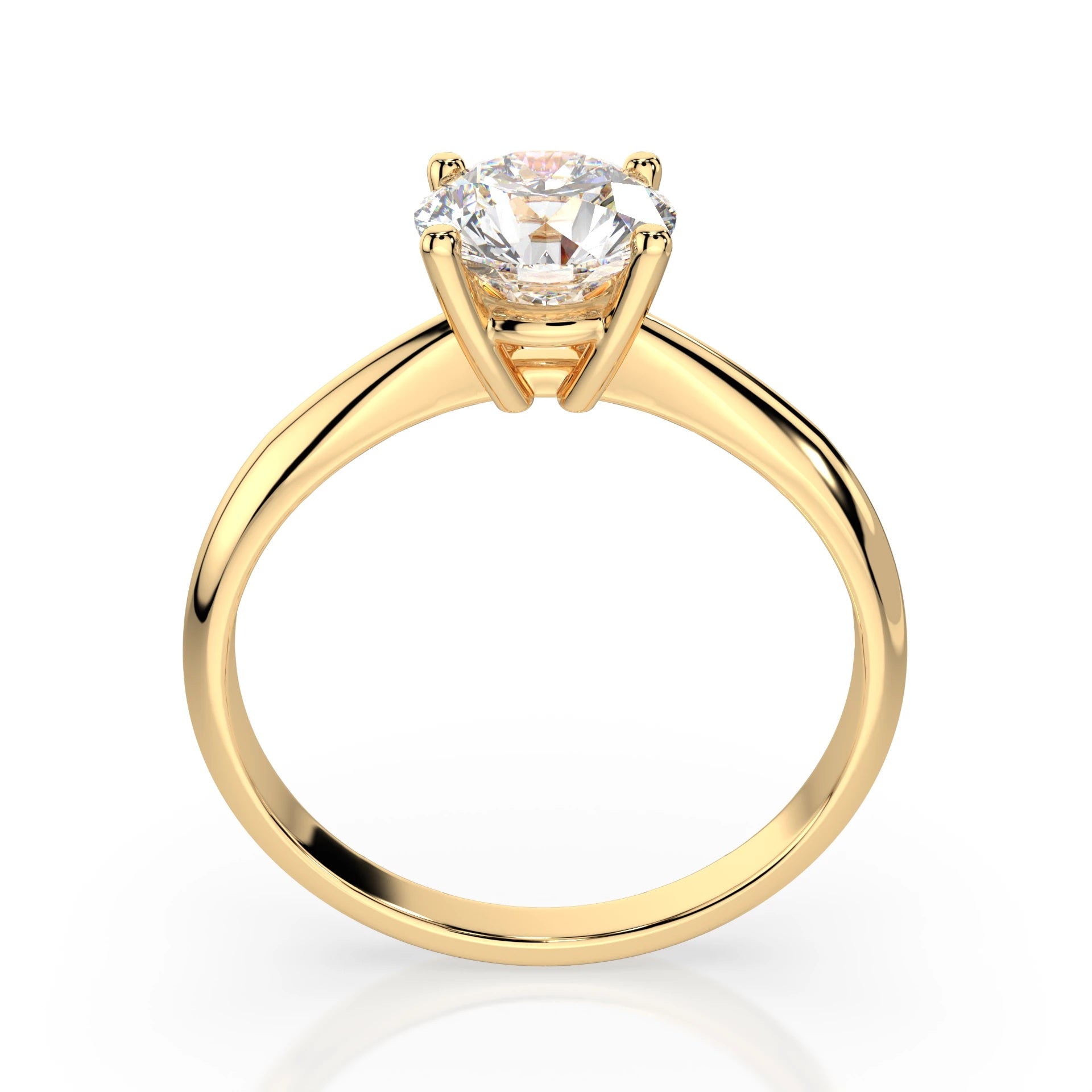 Пръстен CARA K101-10012 18К жълто злато с GIA диамант 0.5 CT