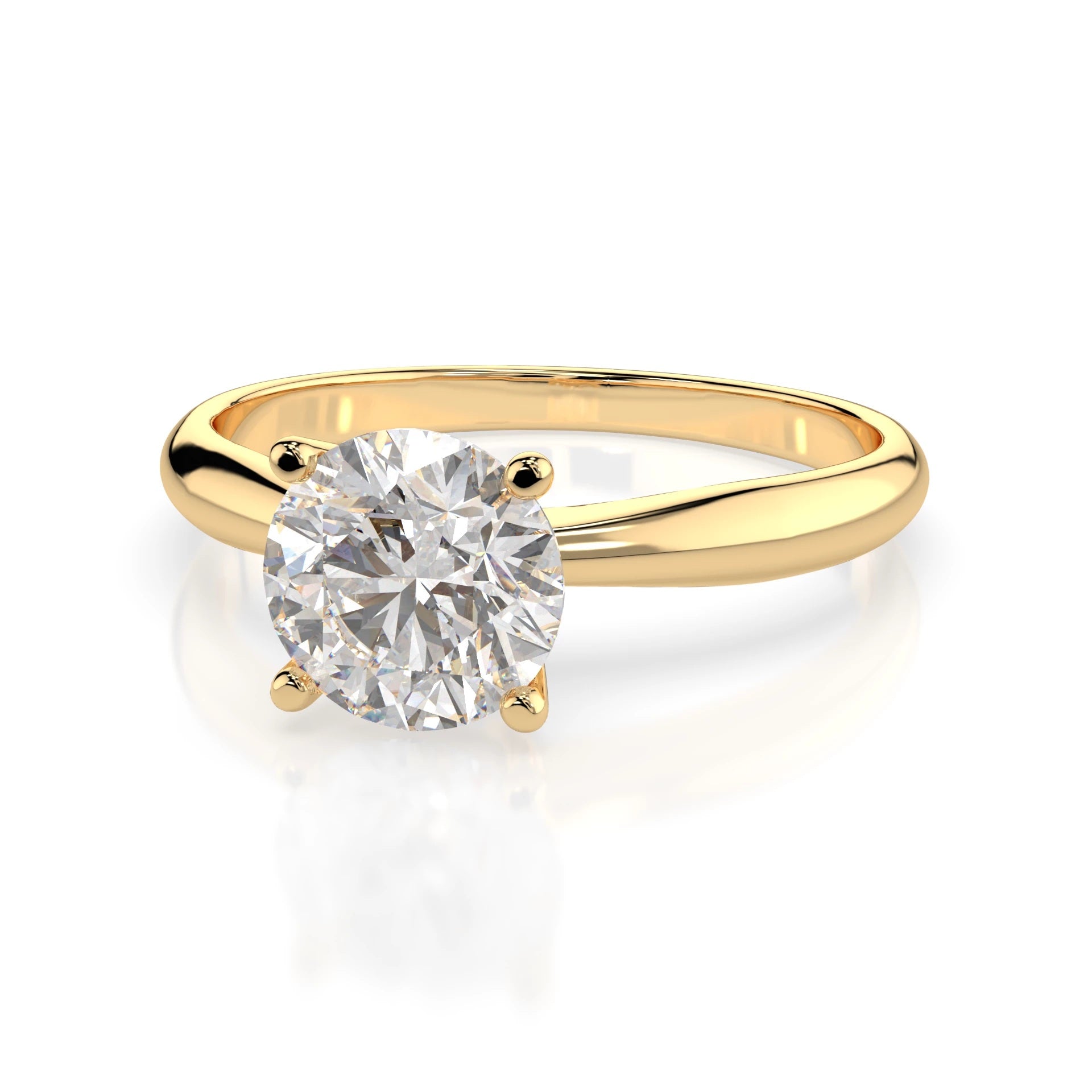 Пръстен CARA K101-10012 18К жълто злато с GIA диамант 0.5 CT