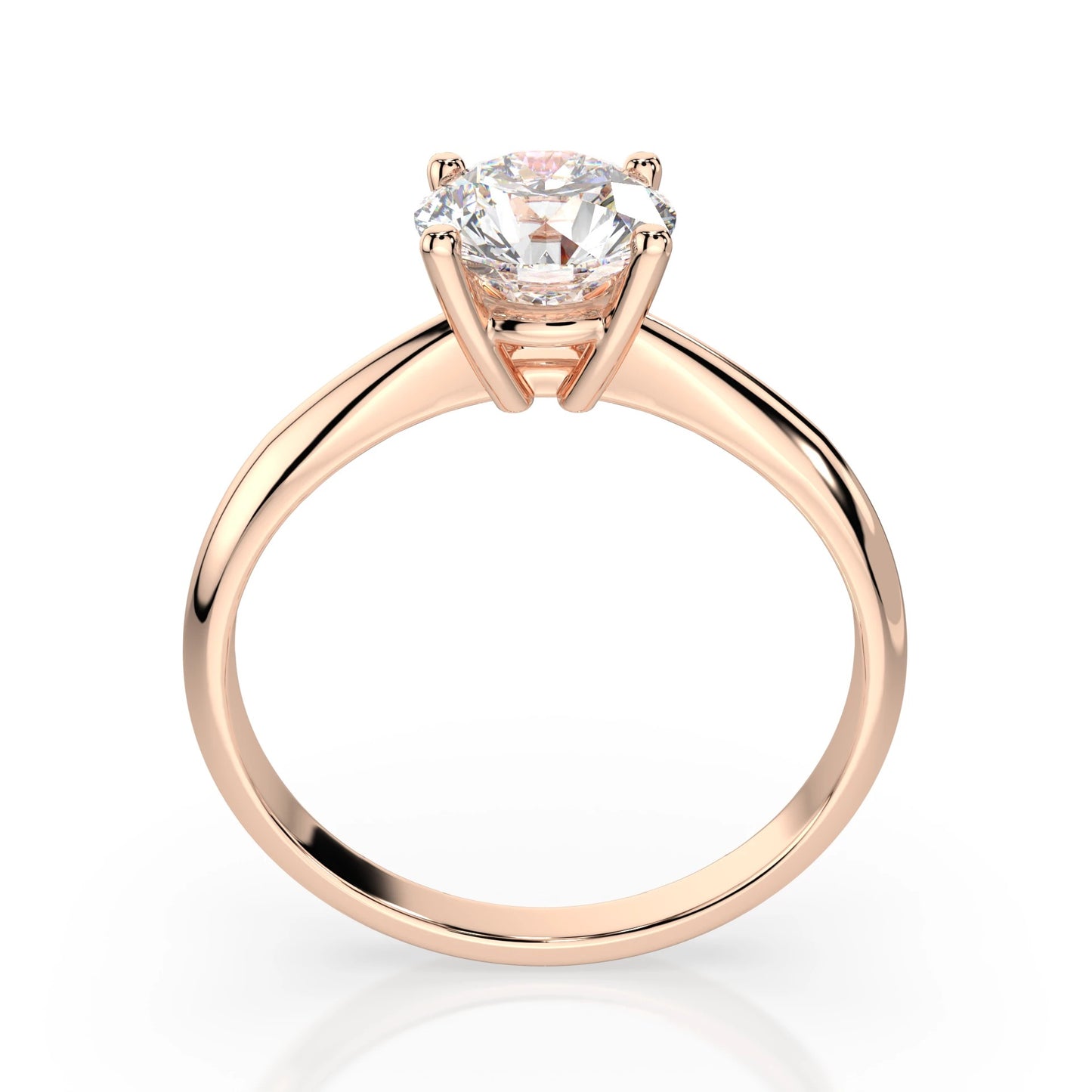 Пръстен CARA K101-10012 18К розово злато с GIA диамант 0.5 CT