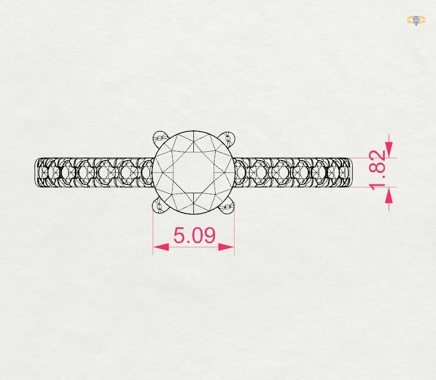 Пръстен с диаманти, сертифицирани от GIA(Gemological Institute of America ) – водещият световен стандарт за независима оценка на качеството.Всеки камък е гравиран микроскопично с уникален идентификационен номер, който съответства на официалния сертификат
