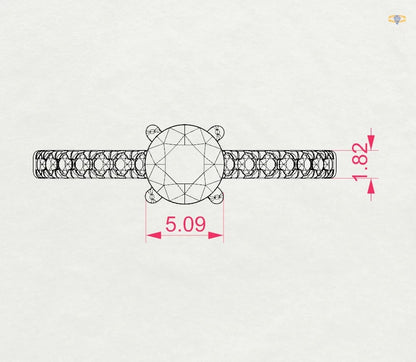 Пръстен с диаманти, сертифицирани от GIA(Gemological Institute of America ) – водещият световен стандарт за независима оценка на качеството.Всеки камък е гравиран микроскопично с уникален идентификационен номер, който съответства на официалния сертификат
