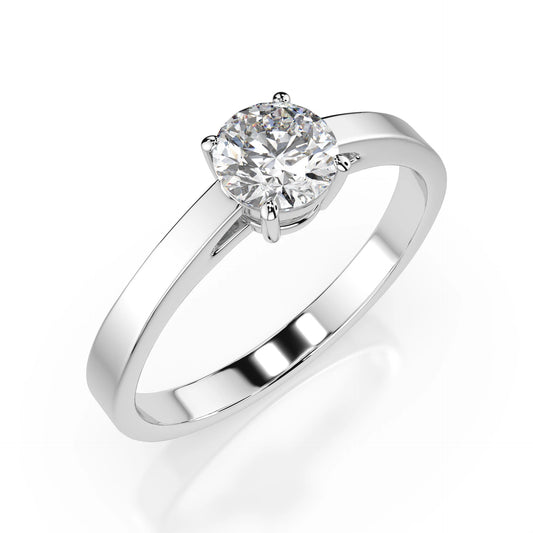 Пръстен Cara K101-10012 18К Бяло Злато С GIA Диамант 0.5 Ct