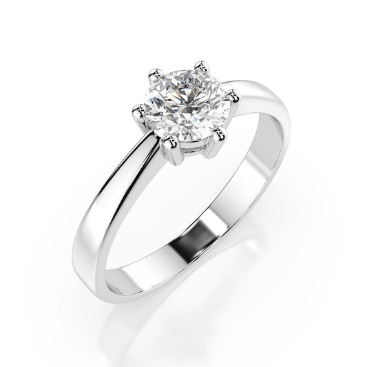 Пръстен Cara K101-10151 18К Бяло Злато С GIA Диамант 0.5 Ct