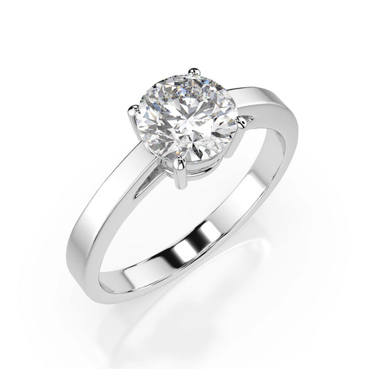 Пръстен Cara K101-10012W 18К Бяло Злато С GIA Диамант Солитер