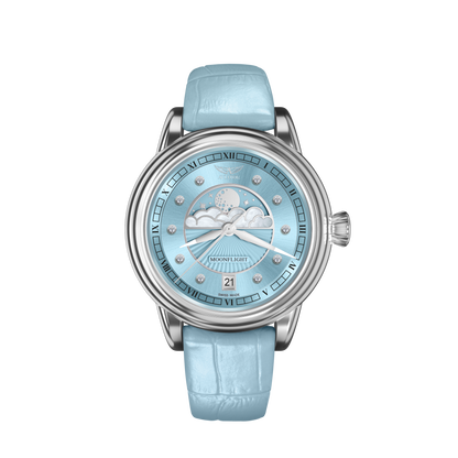 Aviator Douglas MoonFlight V.1.33.0.359.4 – Дамски кварцов часовник с лунна фаза и диаманти | Timeshop.bg